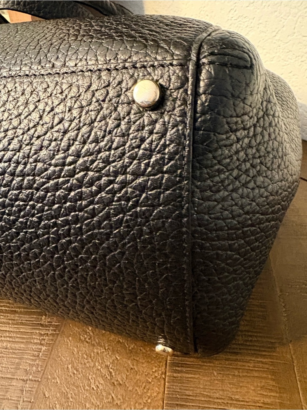 👛❤️Kate Spade New York Black Pebbled Leather Turnlock Tote Shoulder Bag Large - Picture 9 of 10